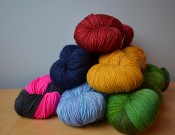 brightly colored yarn